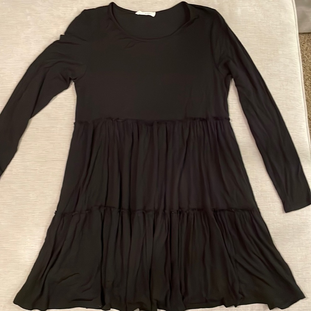 T-shirt long sleeve tiered baby doll dress